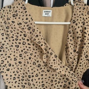 aritzia leopard wrap dress
